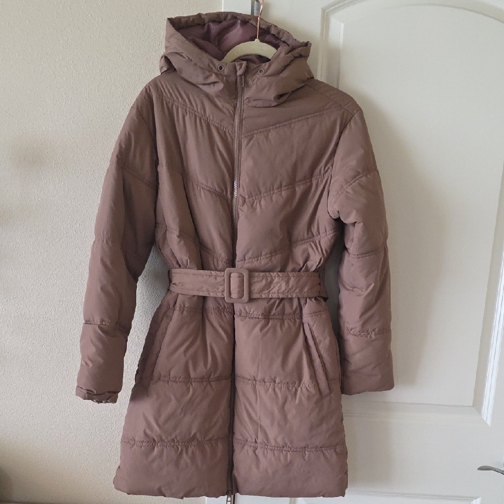 a new day Women's Brown Hooded Puffer Jacket